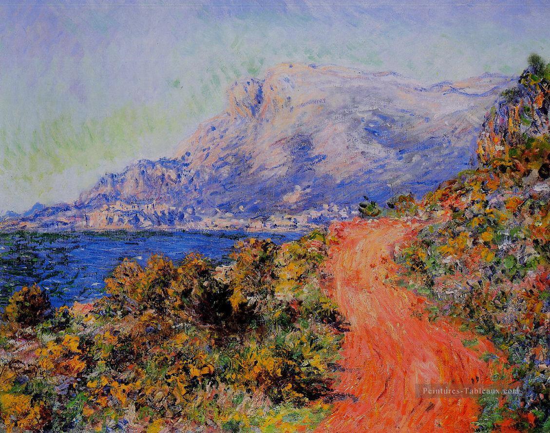 La route rouge près de Menton Claude Monet Peintures à l'huile